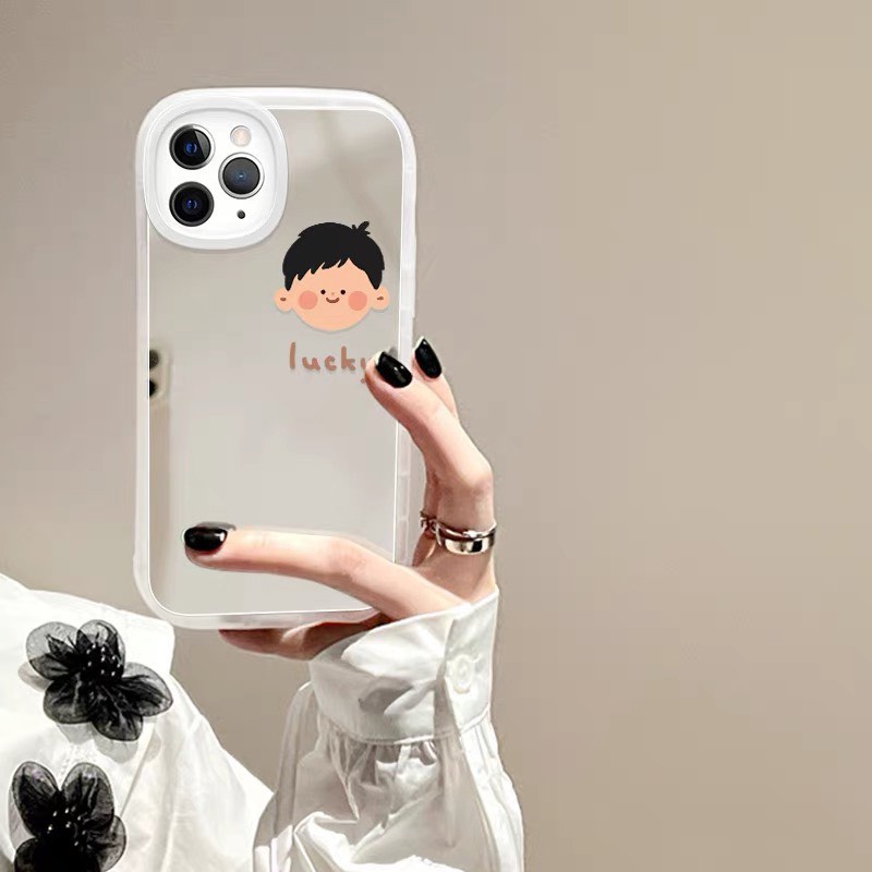 Ốp lưng iphone gương cạnh vuông couple smile 6/6plus/7/7plus/8/8plus/x/xs/11/12/13/pro/max/plus/promax-Sale HOT T5-14