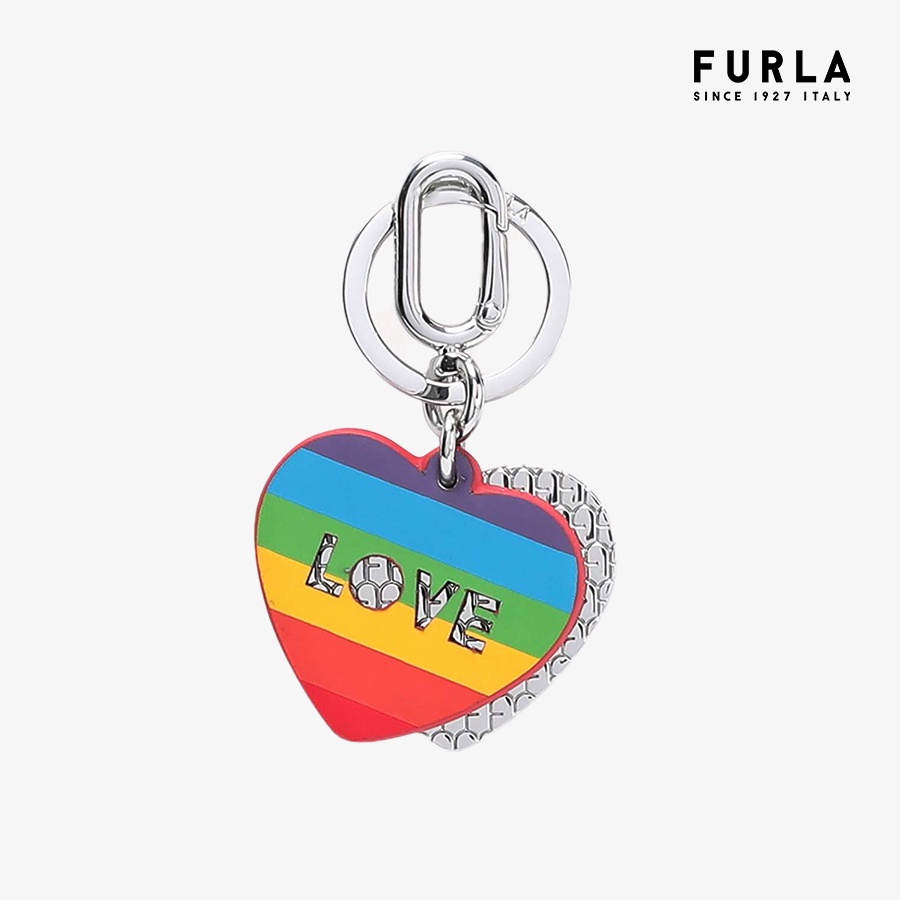 [Mã FAPREBAU giảm 300k đơn 2 triệu] Móc Khóa Nữ FURLA Rainbow Keyring Heart