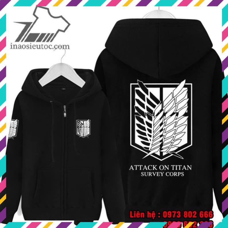 SALE SỐC- [SIÊU RẺ] Áo khoác áo Hoodie in hình attack on Titan đẹp giá rẻ chất lượng