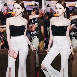 Quần ống loe xẻ đủ màu
