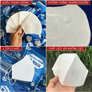 Khẩu trang y tế kháng khuẩn 3 lớp vải không dệt gói 5 chiếc