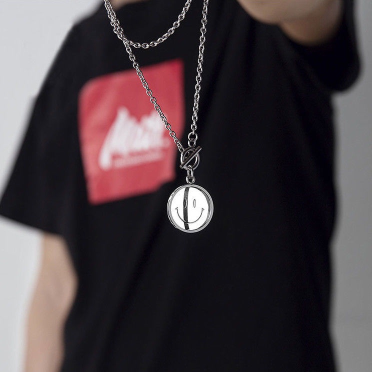 Dây Chuyền Mặt Hình Mặt Cười Phong Cách Hip Hop Thời Trang Cho Nam Và Nữ