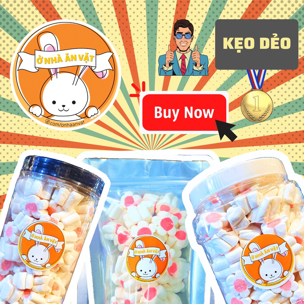 ❣️ FREESHIP ❣️ KẸO BÔNG SỮA MARSHMALLOW - Ở NHÀ ĂN VẶT Thơm Ngon Ăn Vặt Sài Gòn Siêu Ngon Siêu Rẻ