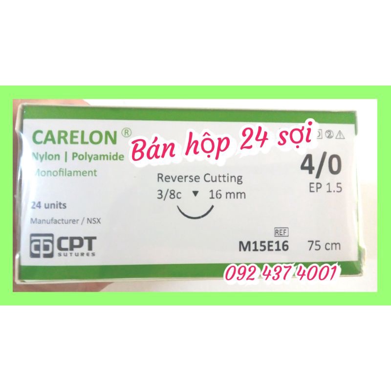 Chỉ phẫu thuật NYLON 4/0 , Carelon CPT.