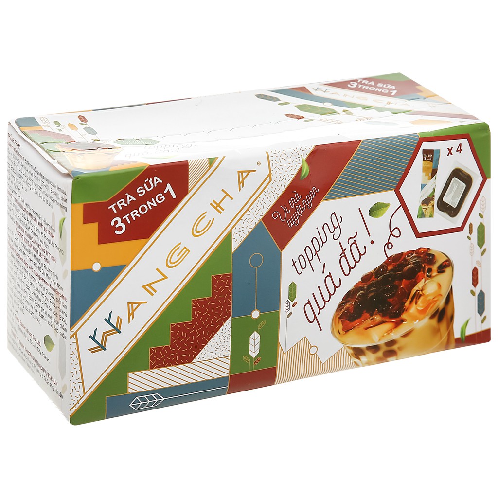 (4 gói)Trà sữa 3 in 1 Wangcha hộp 400g