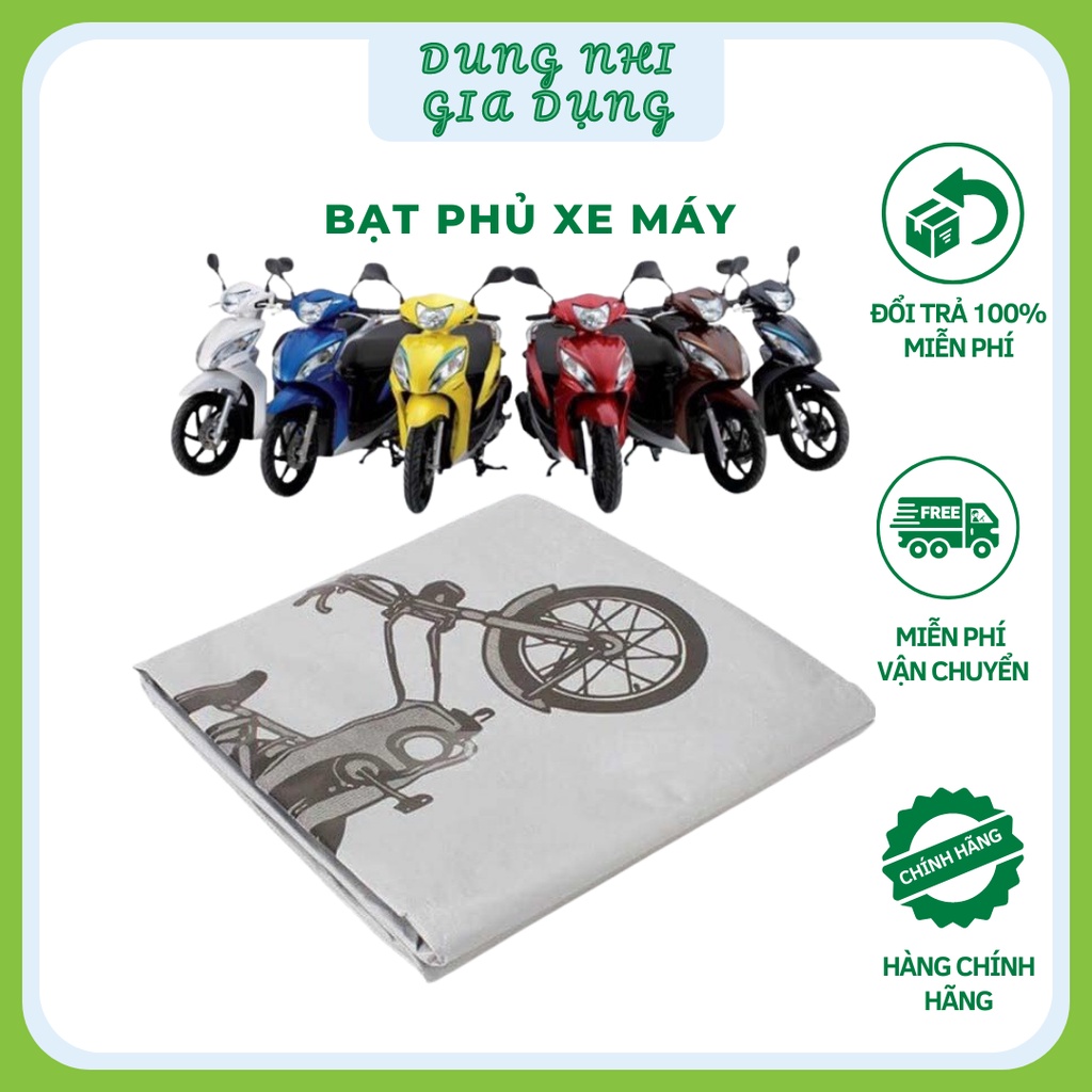 Bạt phủ xe máy che nắng che mưa chắn bụi Tấm chùm xe chống thấm chống xước loại dày dặn