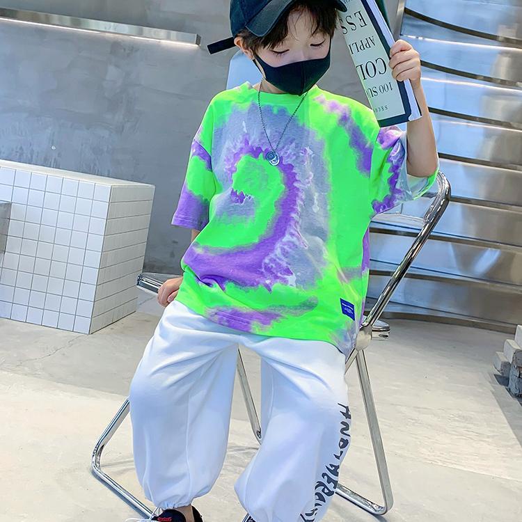 Áo Thun Tay Ngắn Họa Tiết Tie-Dye Phong Cách Mới Dành Cho Bé Trai