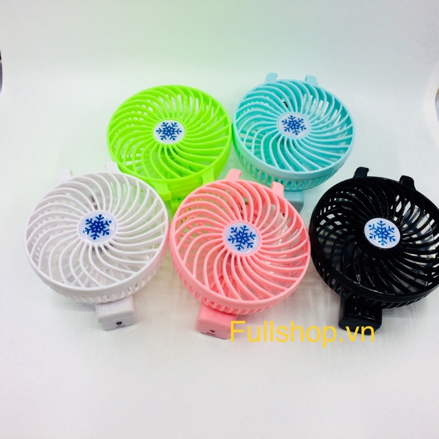 Quạt cầm tay mini du lịch, quạt mini pin sạc đa năng có đèn LED