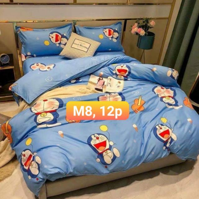 Set chăn ga gối poly nhập doreamon