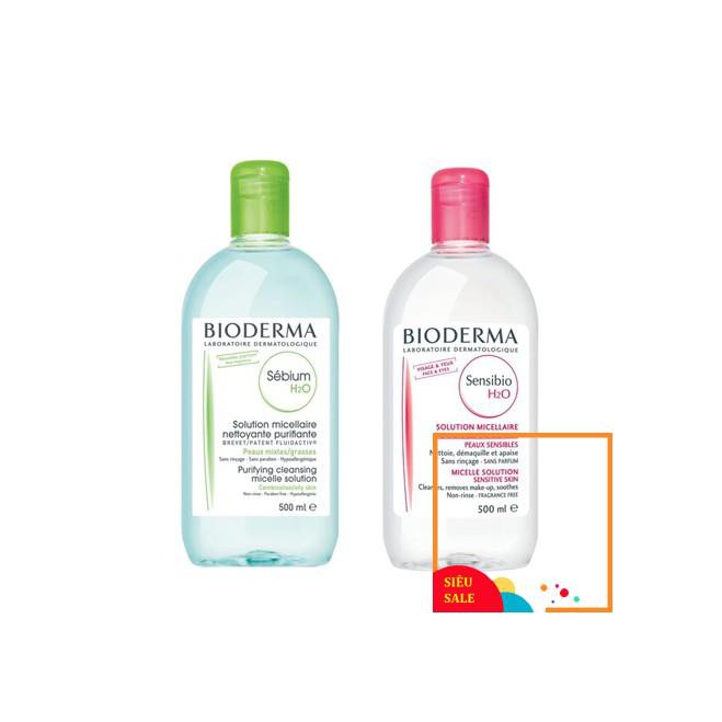 Nước tẩy trang Bioderma 100ml và 500ml dành cho da nhạy cảm, da dầu, da khô ngăn ngừa mụn hiệu quả