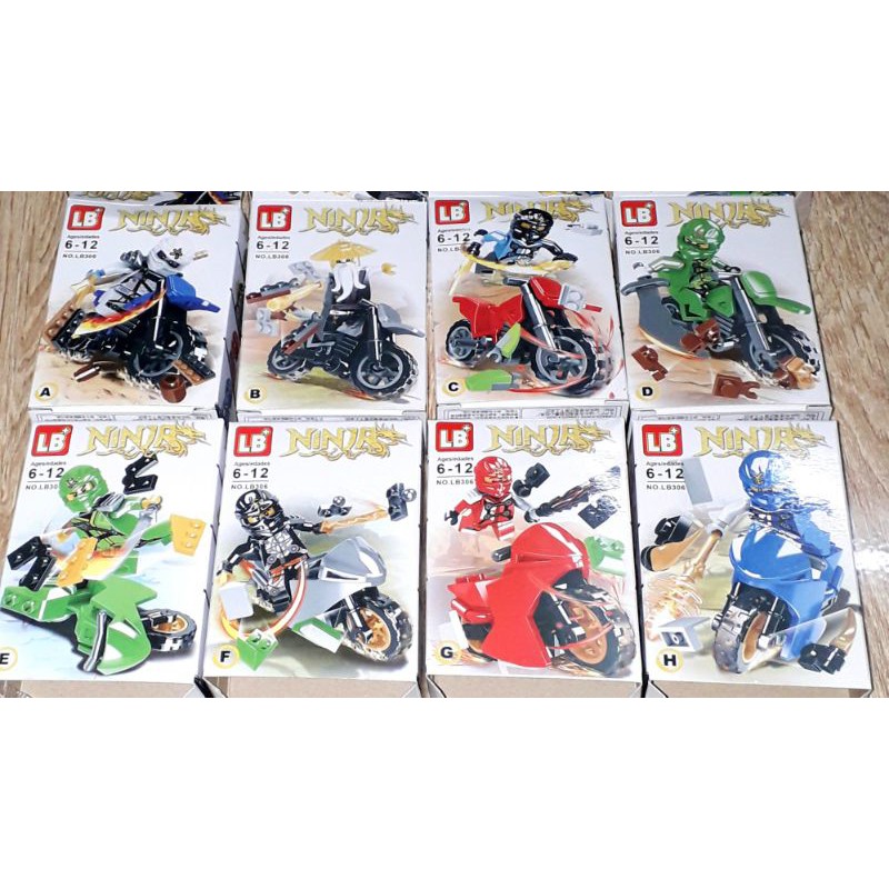 Lắp ráp 1 hộp LegoNinja Xe mô tô LB306 có nhiều chi tiết bằng nhựa rất đẹp