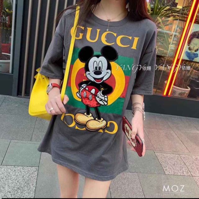 Áo Phông Mickey Xám