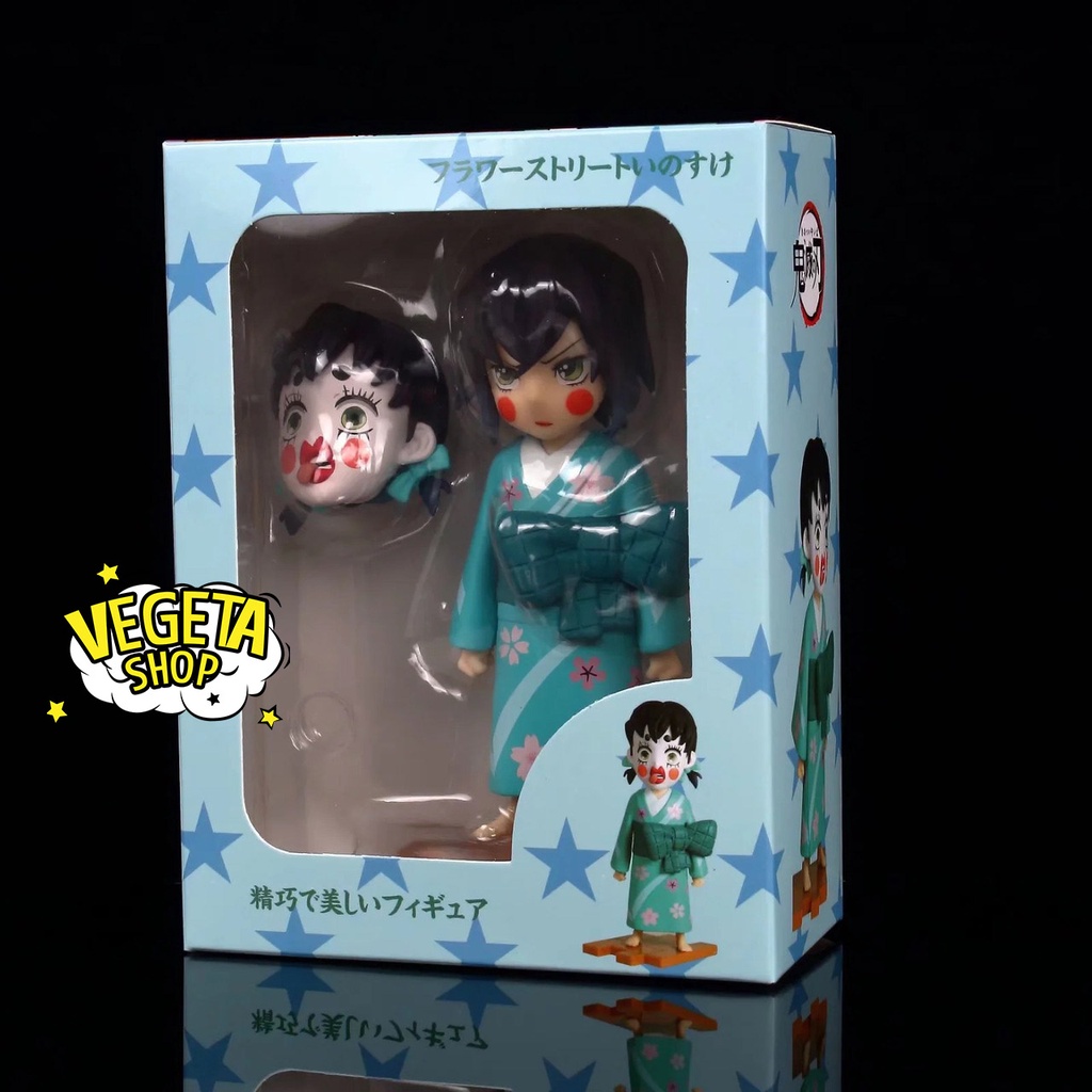 Mô hình Kimetsu No Yaiba - Mô hình thanh gươm diệt quỷ phố đèn đỏ - Zenitsu Tanjiro Inosuke có 2 đầu để thay thế - 13cm