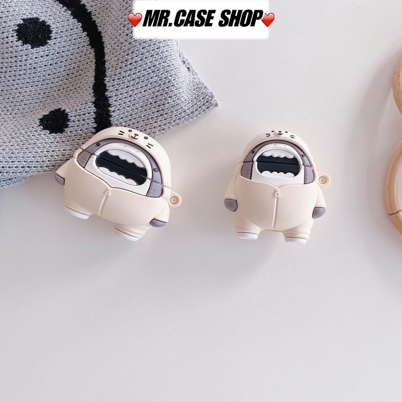 [ Có airpod 3 ] Vỏ bọc tai nghe airpod 1/2/3/pro kiểu dáng hình Cá Mập Miệng To Sáng Tạo- Mr.Case