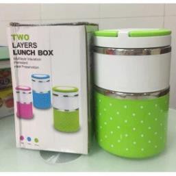 Cặp Lồng Cơm Giữ Nhiệt 2 Tầng Lunch Box 930ml Có Quai Xách