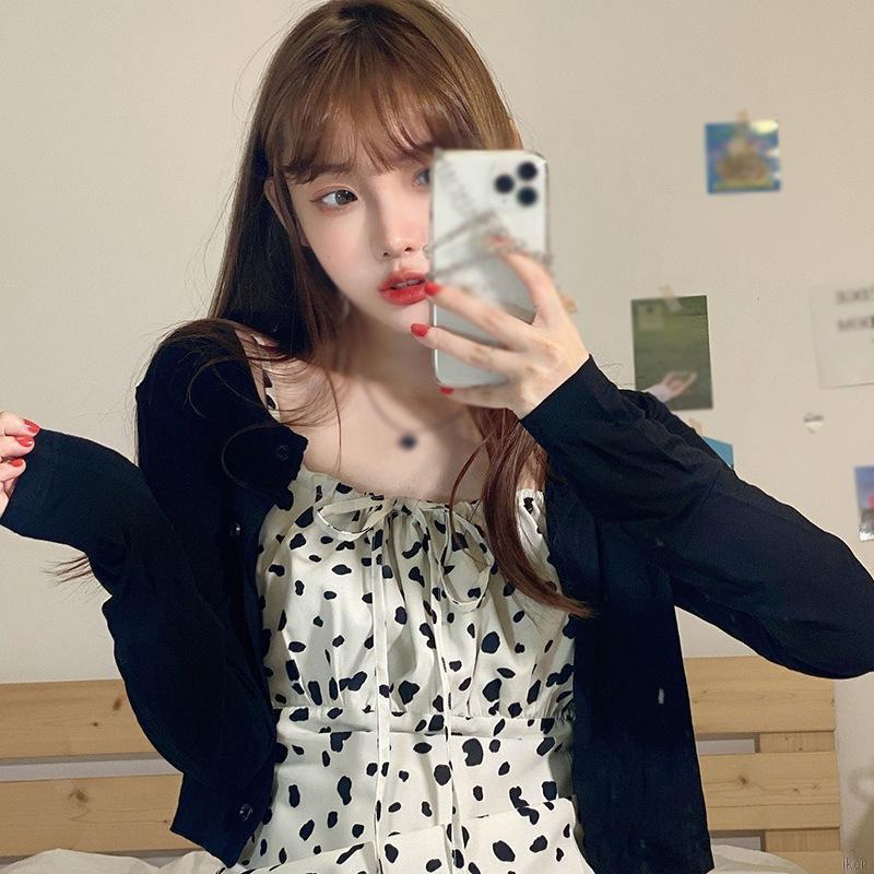 Đầm Hai Dây Xinh Xắn Theo Phong Cách Hàn Quốc Dành Cho Nữ