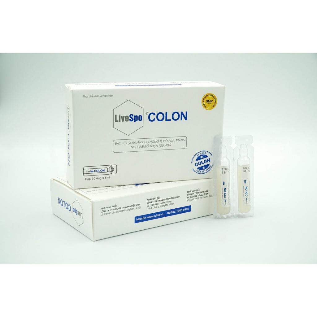 Livespo Colon - hộp 20 ống- có chứa các lợi khuẩn giúp cân bằng lại hệ vi sinh đường ruột, giúp đường ruột bé khoẻ mạnh