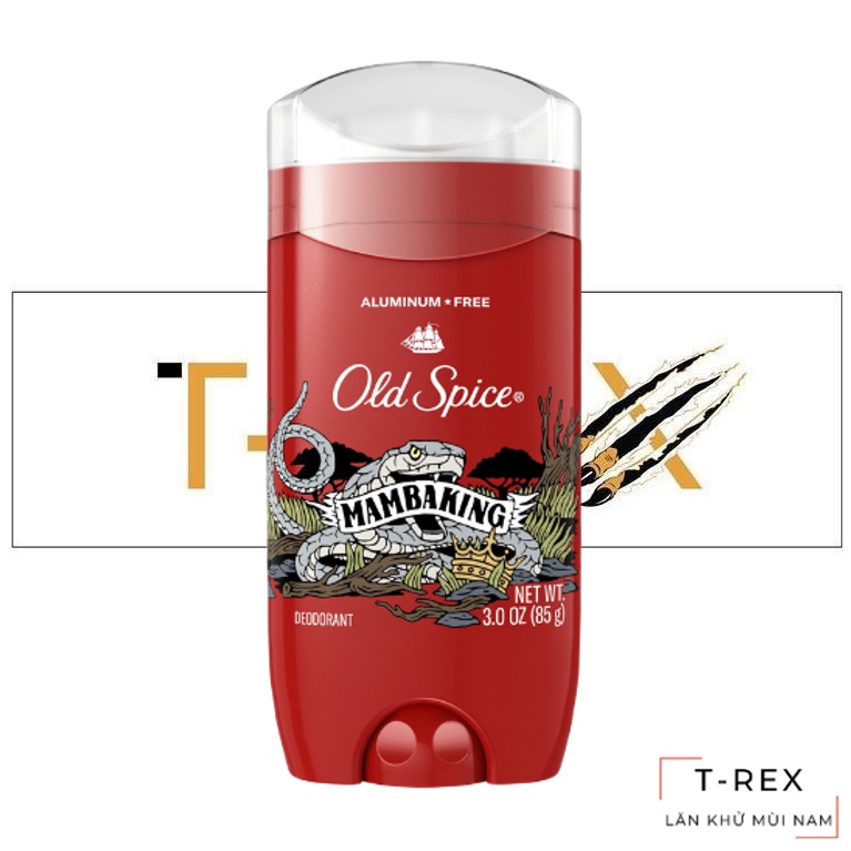 [NEW] Lăn Khử Mùi Old Spice Wild Collection MambaKing Aluminum-Free 85Gr (Sáp Xanh)
