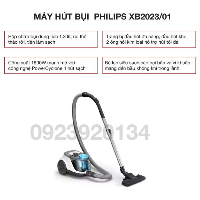 [Mã ELHA22 giảm 6% đơn 300K] Máy hút bụi Philips XB2023/01