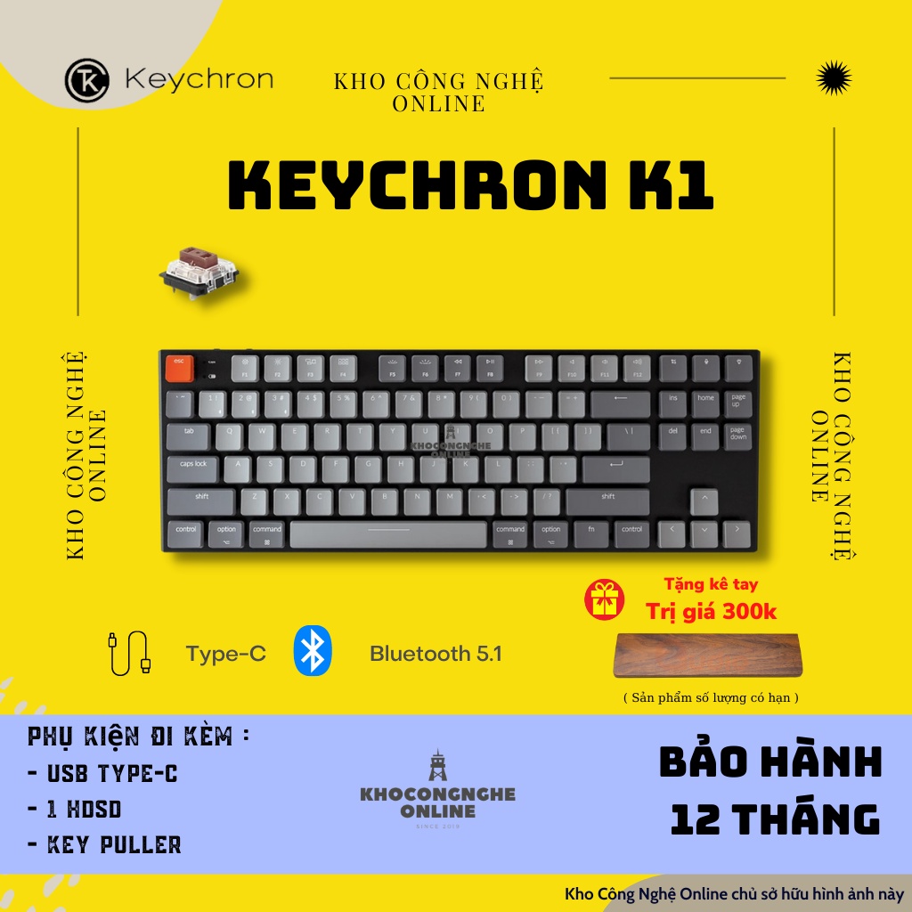 [Mã 151ELSALE hoàn 7% đơn 300K] Keychron K1 - Bàn phím cơ Keychron K1 (Version 4)