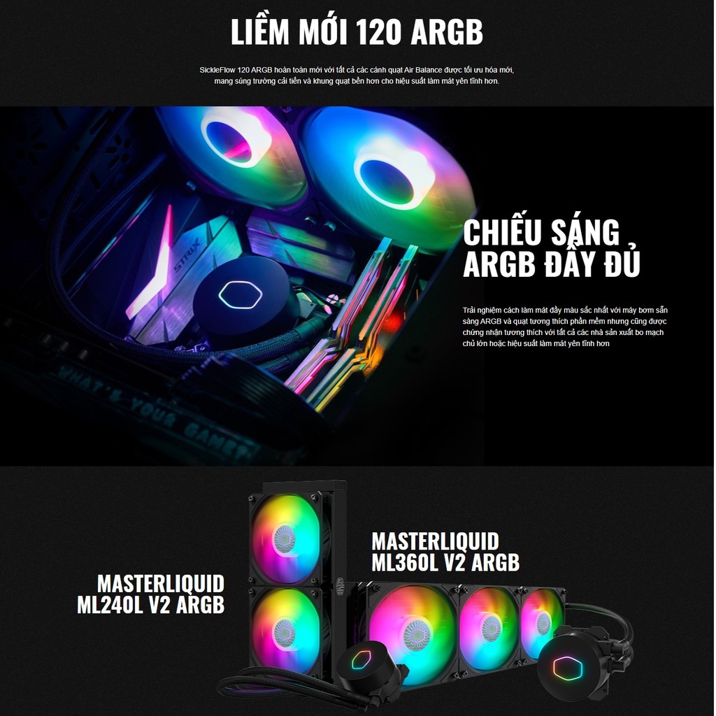 Tản nhiệt nước Cooler Master MasterLiquid ML360L V2 ARGB