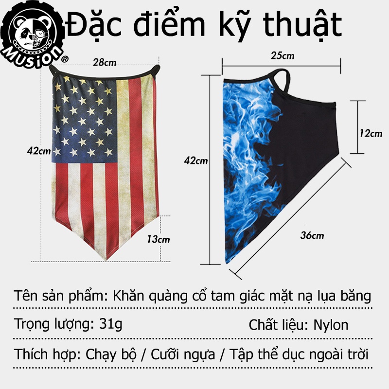 Khăn rằn tam giác thấm hút mồ hôi khô nhanh chống nắng đa năng khi đi xe đạp
