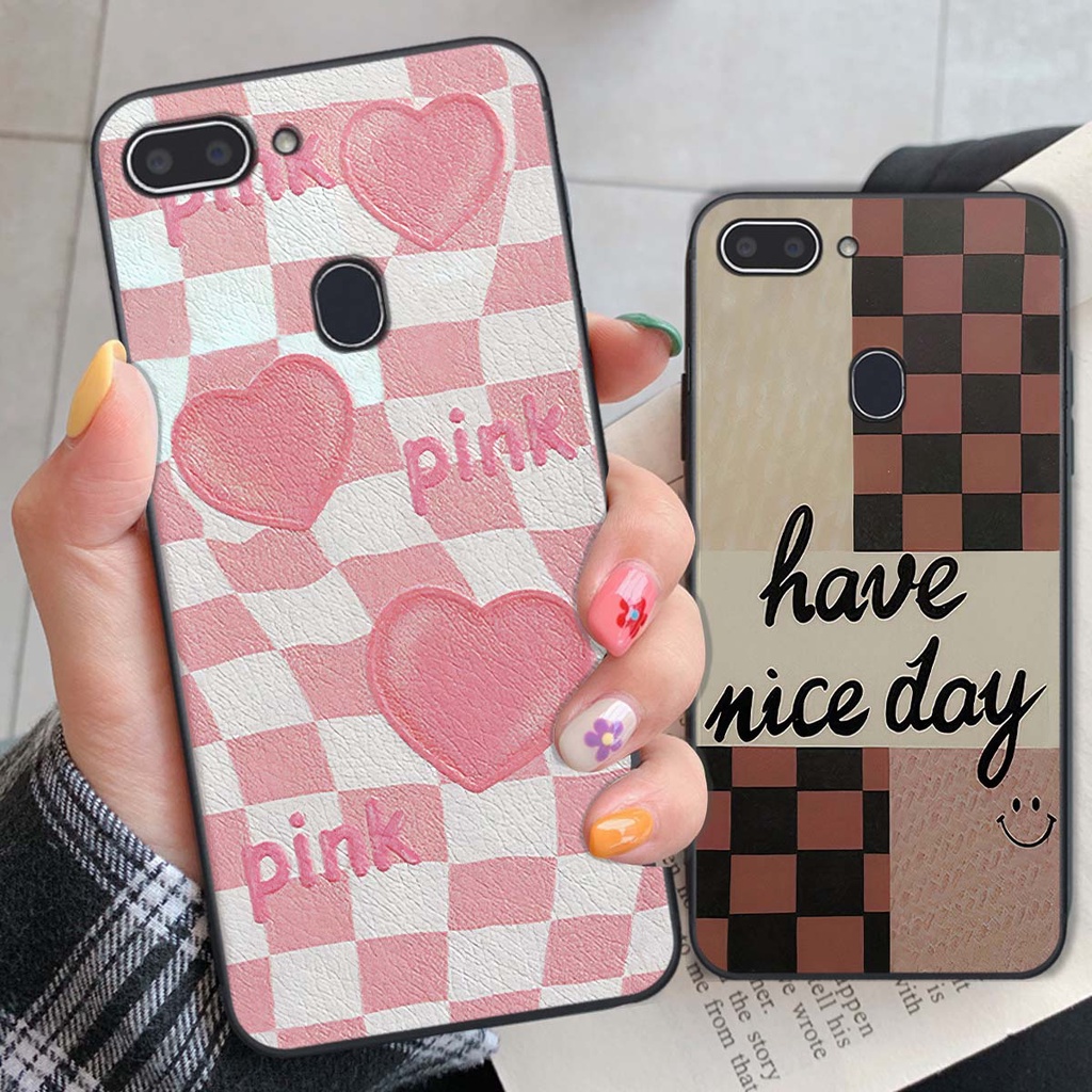 Ốp Realme 1 / 2 caro trái tim cá tính, thời trang siêu đẹp, siêu phong cách
