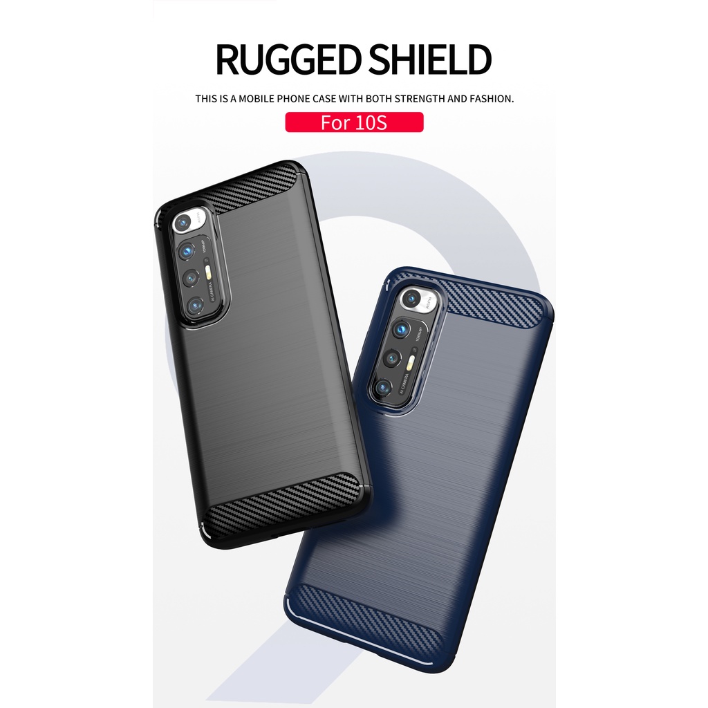 Ốp Điện Thoại Silicon tpu Mềm Chống Sốc In Họa Tiết Sợi Carbon Mượt Mà Cho Mi Xiaomi 10s