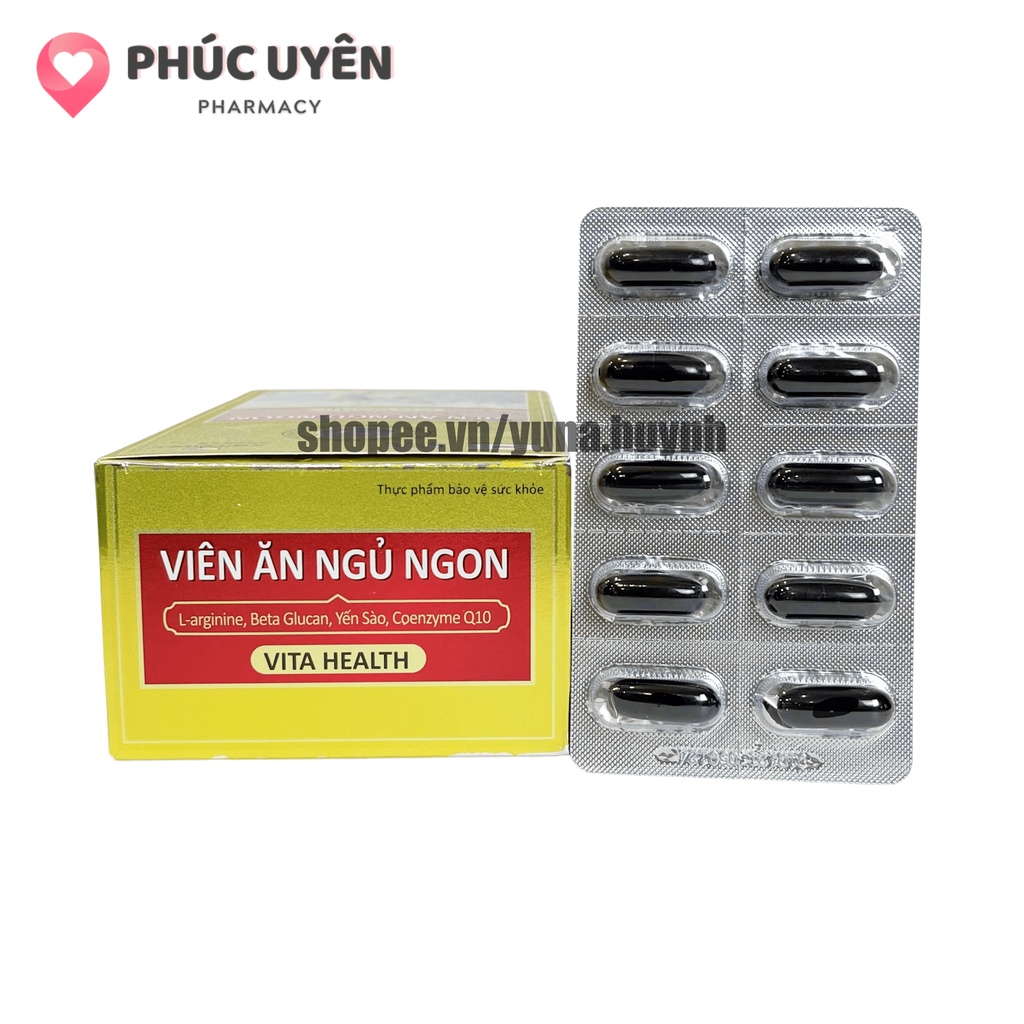 Viên uống hỗ trợ ĂN NGỦ NGON VITA HEATLTH bổ sung các vitamin cần thiết hỗ trợ giấc ngủ, tăng sức đề kháng – Hộp 60v