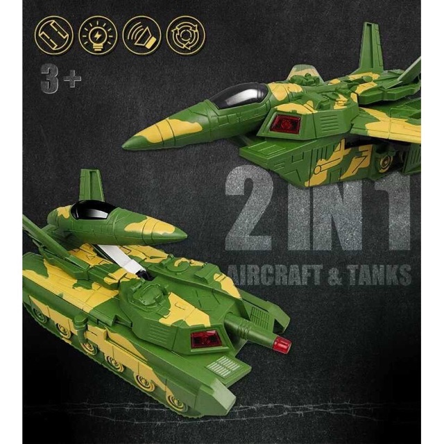 Đồ chơi xe tăng biến hình 2in1 phát nhạc