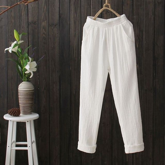 Quần Baggy Vải Đũi Mùa Hè Mát Lạnh