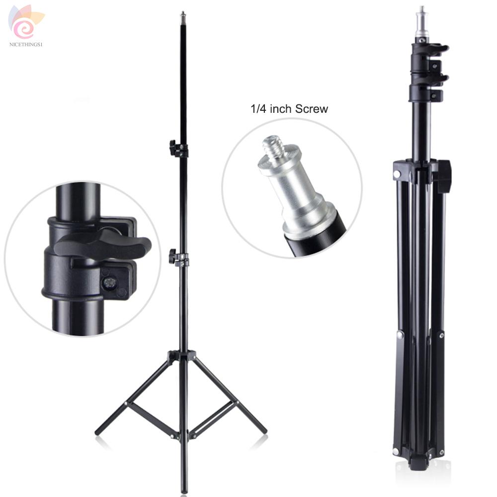 ET Adjustable Metal Tripod Light Stand Bracket Max. Height 1.6M/5.2ft with 1/4 Inch Screw for Wall-mount Thermometer