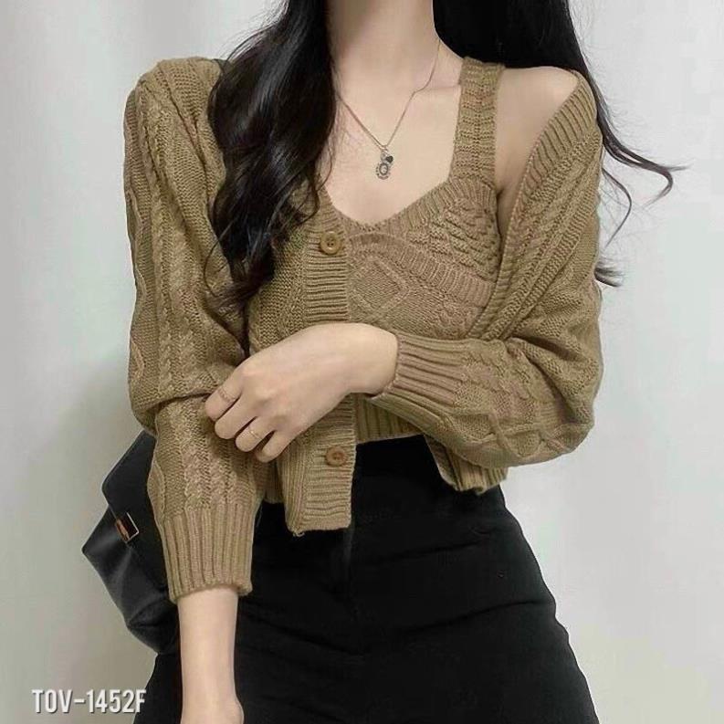 💙💙SÉT LEN ÁO 2 DÂY KÈM ÁO KHOÁC XINH _V3TSHOP