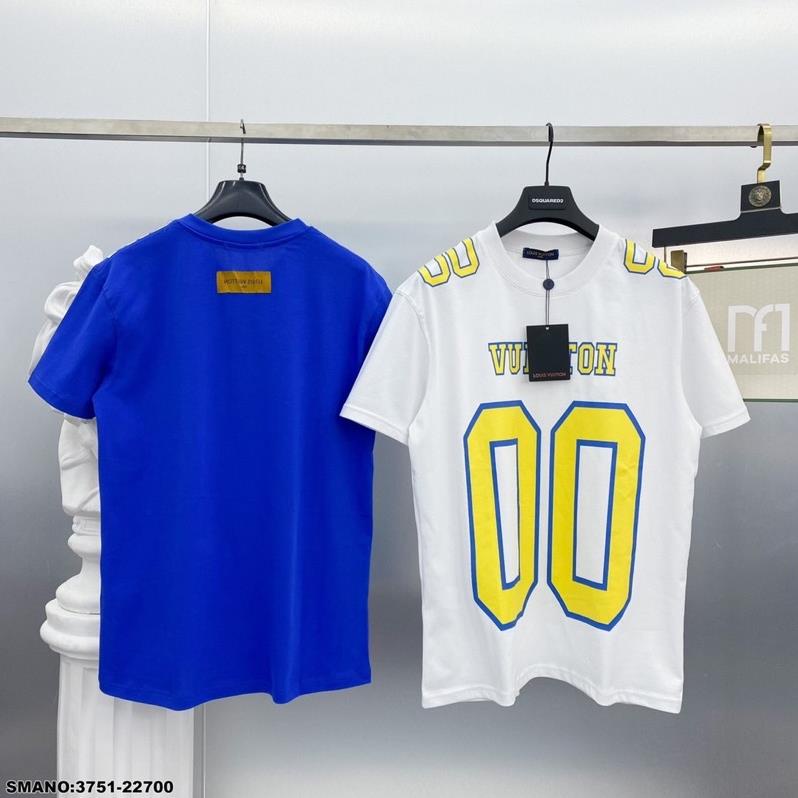 Áo Thun Nam LV Chữ Trắng Siêu Net - Áo Phông Nam LV In Số Siêu Đẹp