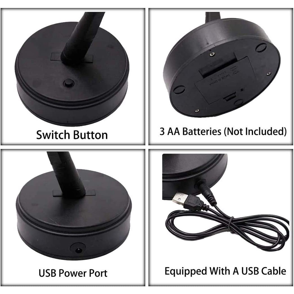 Đèn Ngủ LED Để Bàn Hình Cây Hoa Anh Đào Công Tắc Chạm Chạy Bằng Pin USB / Pin