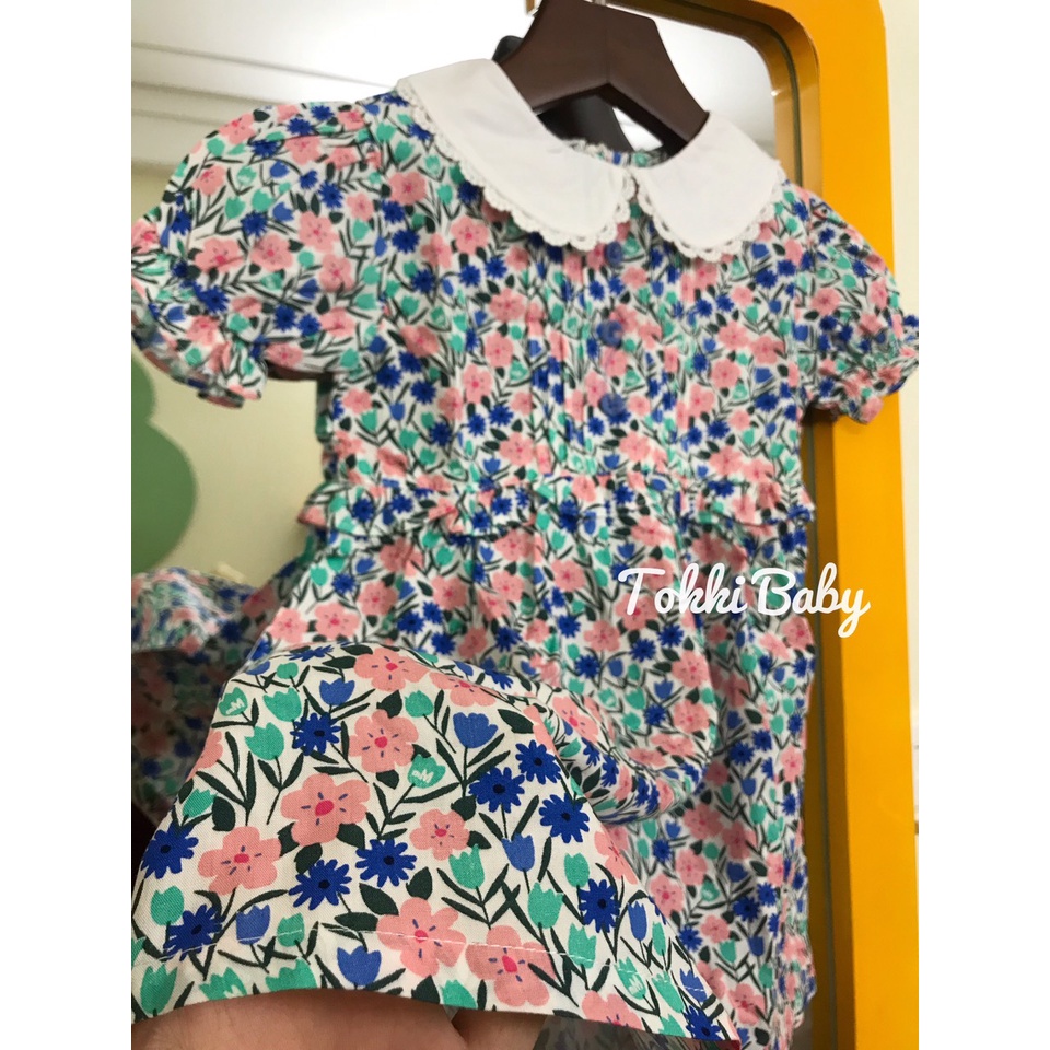 Váy hè xuất Hàn cho bé gái hoa xanh VMM009