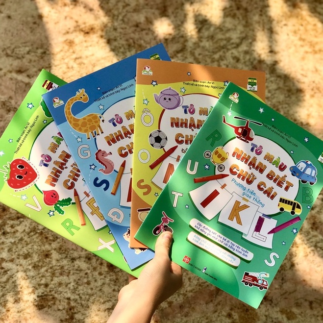 Sách - Tô màu nhận biết chữ cái – Bộ 4 quyển – Quyển lẻ tùy chọn