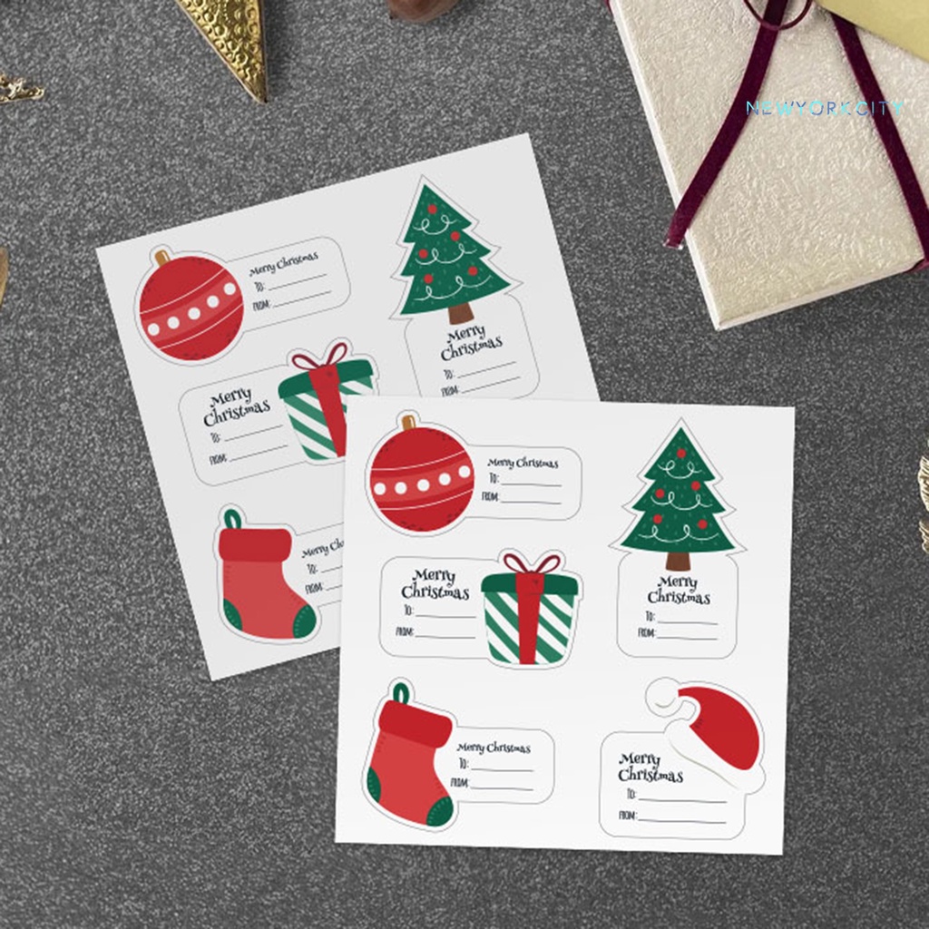 Set 10 Miếng Dán Trang Trí Giáng Sinh Nhiều Kiểu Dáng Dễ Thương