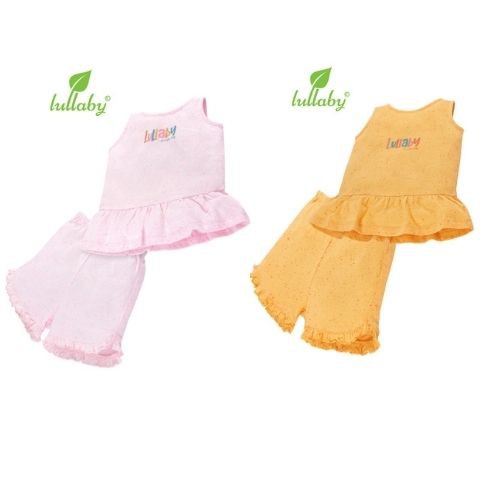Bộ quần áo trẻ em thiết kế sát nách cổ thuyền dành cho bé gái mới nhất xuân hè của lullaby nhật hoa [ NH633P - 6m-4y ]