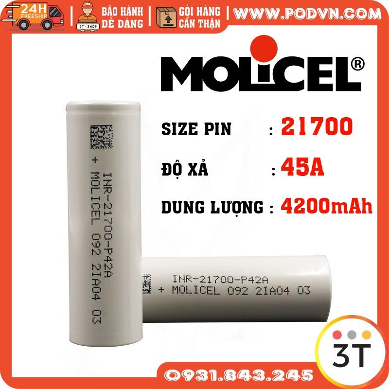 Pin li ion Molicel INR 21700 P42A 45A 4200mah - pin chuyên dụng đèn pin siêu sáng