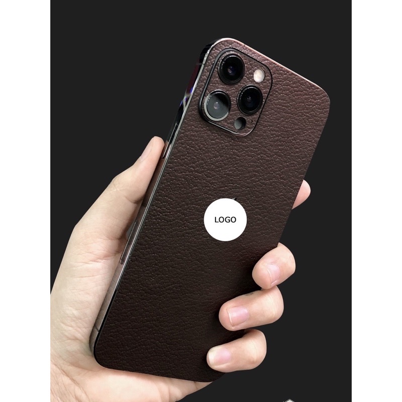 Miếng dán da FULL LƯNG VIỀN NÂU IPHONE 15PROMAX 14 pro max 13promax 12promax 11promax XSMAX X XS 7 8 PLUS 6 5