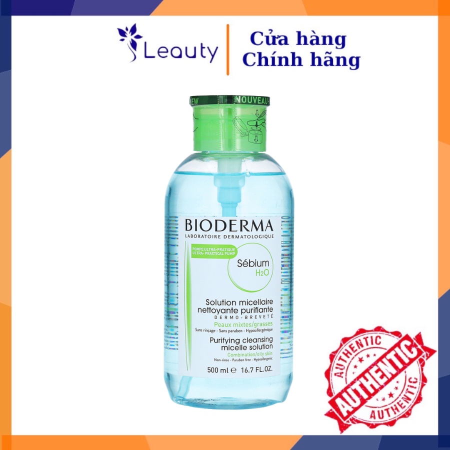 Nước Tẩy Trang BIODERMA H2O Xanh, Hồng 500ML Chính Hãng