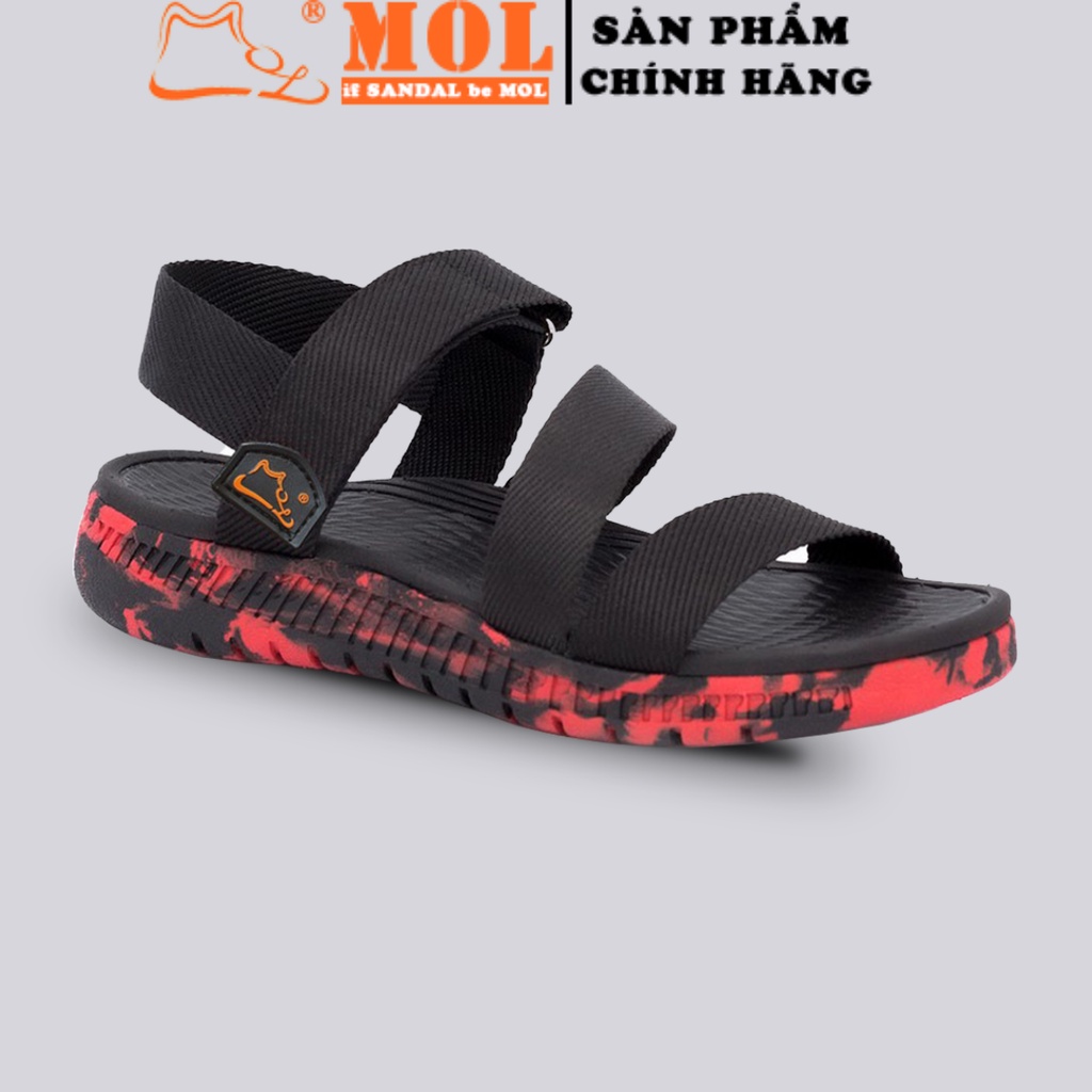 Sandal couple nam nữ quai ngang siêu nhẹ có quai hậu cố định cho cặp đôi mang đi học đi biển du lịch hiệu MOL MS2Ch2