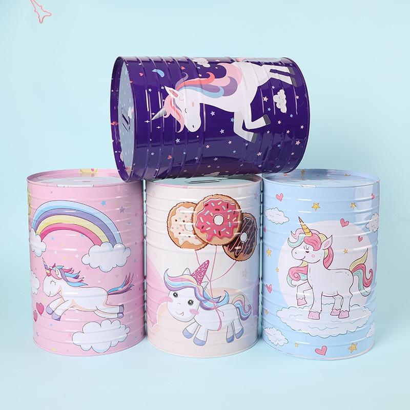 Hộp Thiếc Đựng Tiền Tiết Kiệm Hình Kỳ Lân Dễ Thương