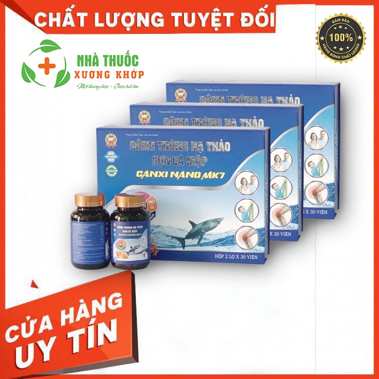 Phục hồi xương khớp - Làm trơn ổ khớp - Viên uống đông trùng hạ thảo sụn cá mập