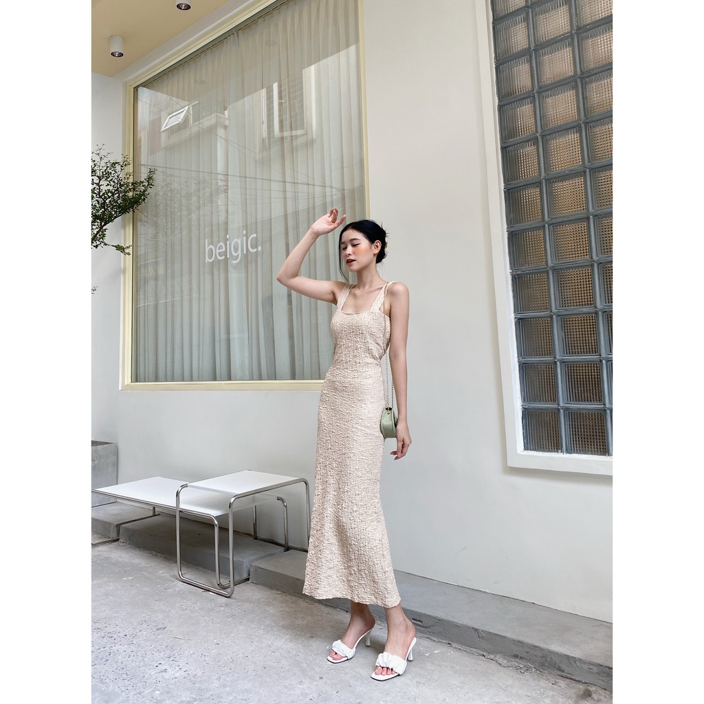 YU CHERRY | Đầm hai dây ôm thun gân đẹp hack dáng Cami Spandex Dress YD143