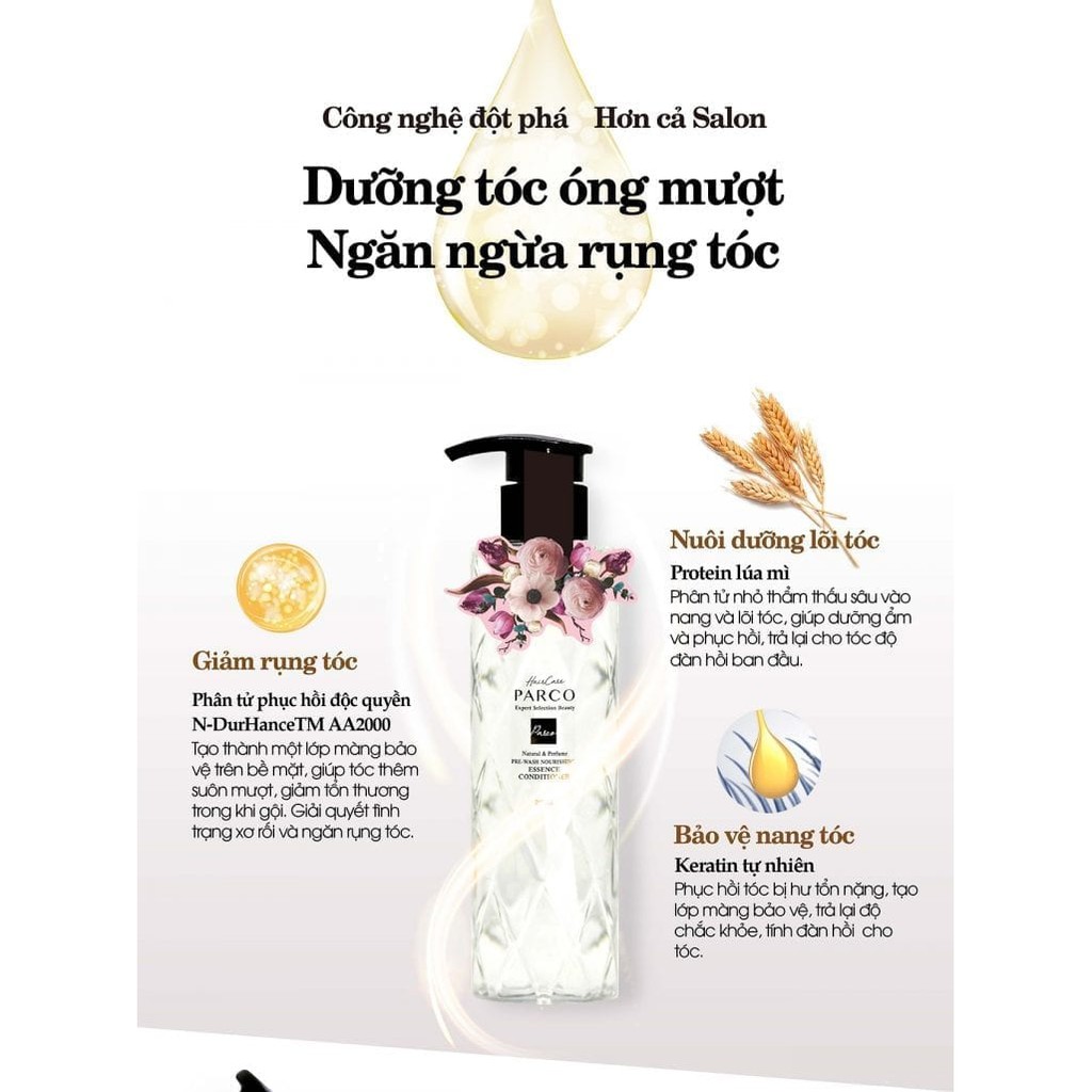 Tinh chất dưỡng tóc trước khi gội Parco - Giúp tóc mềm mượt, giảm gãy rụng trong khi gội, phục hồi tóc hư tổn | BigBuy360 - bigbuy360.vn