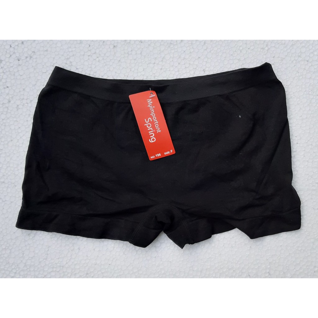 5 Cái Quần đùi short nữ Định Hình mặc trong váy Thun Lạnh 100% Poly Cotton thoáng mát ) Màu Đen 40kg - 70kg