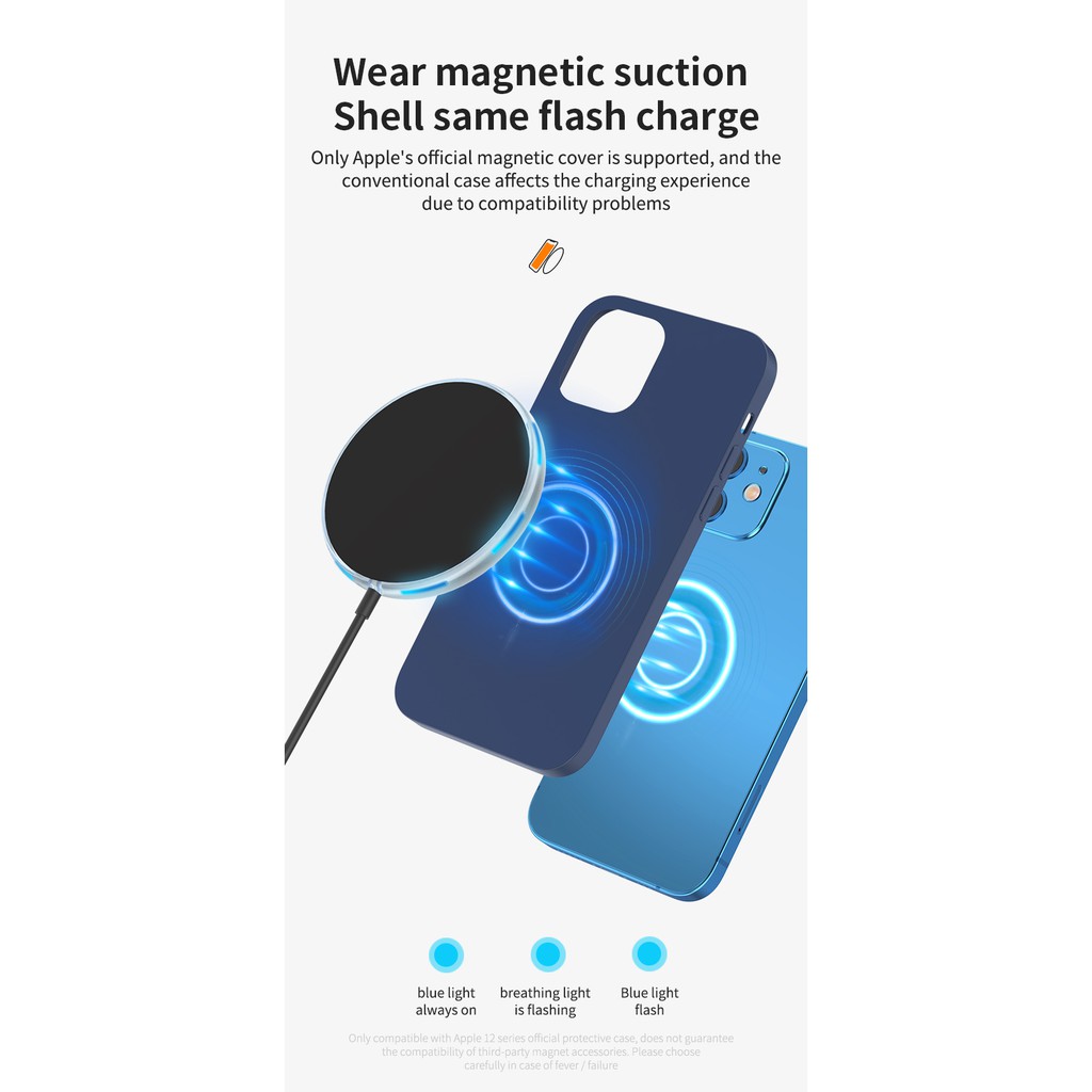 15W Magnetic Wireless Charger For iPhone 12 Pro Max Mini QI Fast Charge For Samsung USB C PD Adapter Original Magnet Charger