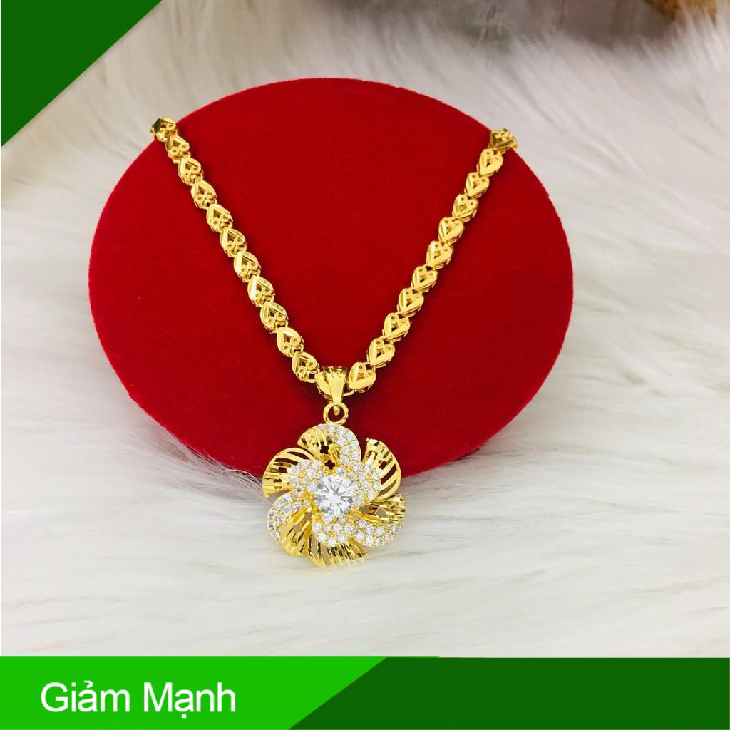 DÂY CHUYỀN BI CHO NỮ KÈM MĂT ĐÍNH ĐÁ | DÂY CHUYỀN VÒNG CỔ NỮ MẠ VÀNG 18K - 24K CỰC ĐẸP .